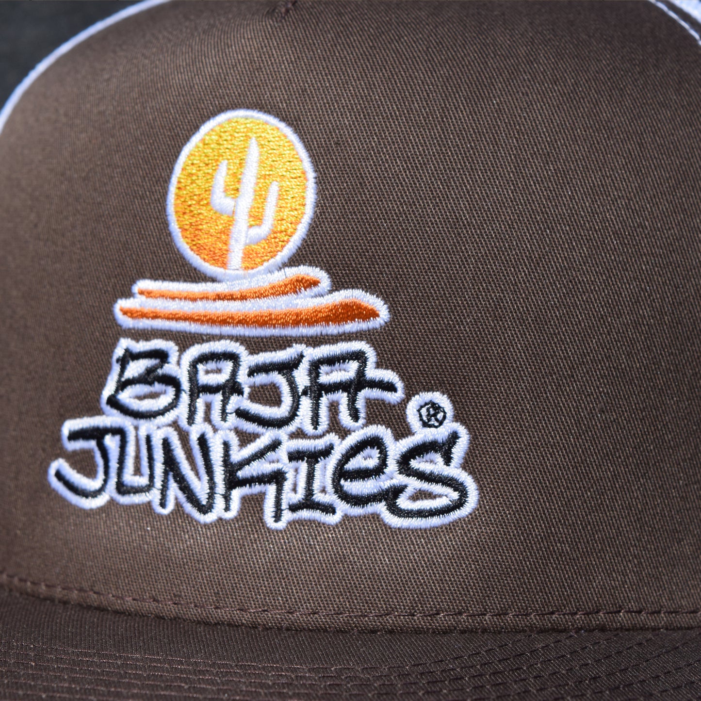 Stacked Brown/ White Trucker